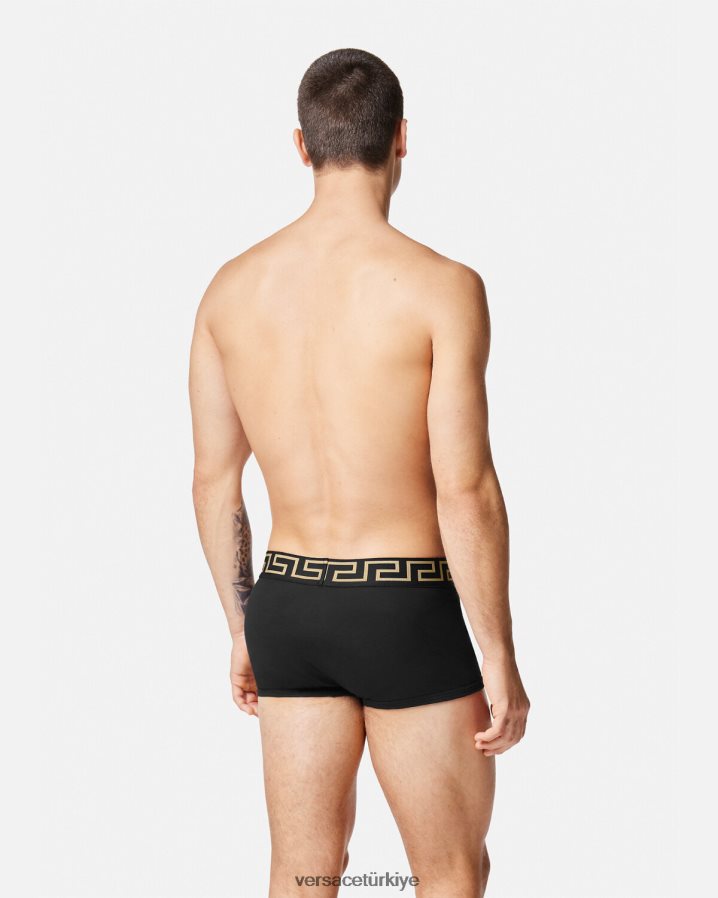 Versace greca bordür şortu 3'lü paket erkekler beyaz & siyah & gri iç çamaşırı ve plaj kıyafeti B0HHR81751