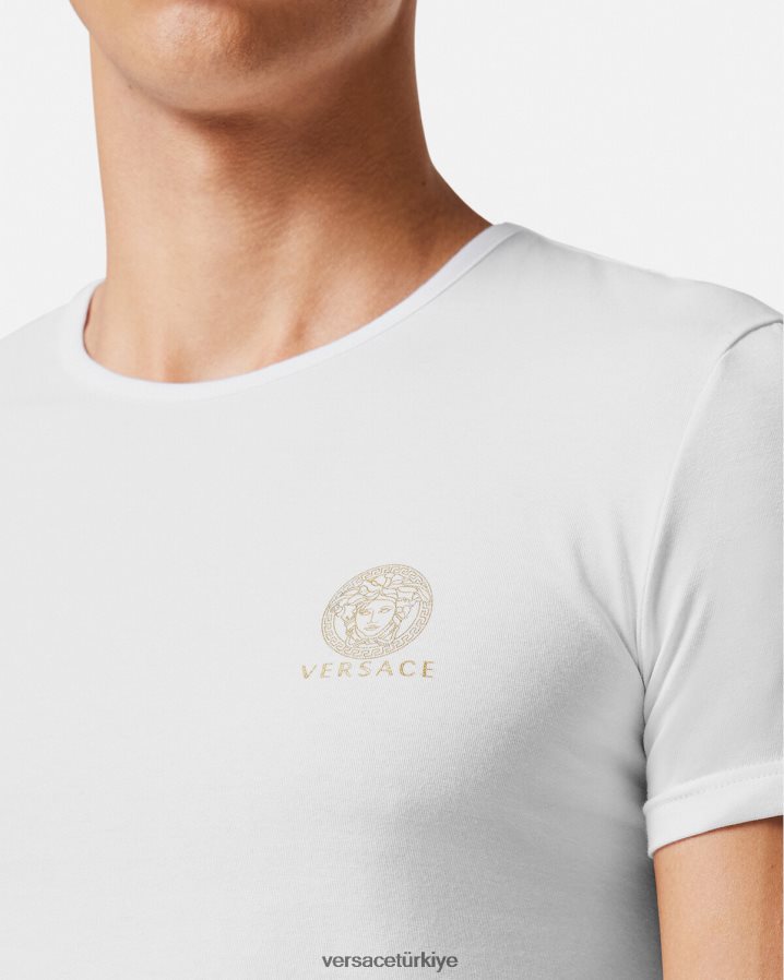 Versace medusa fanila erkekler beyaz iç çamaşırı ve plaj kıyafeti B0HHR81733