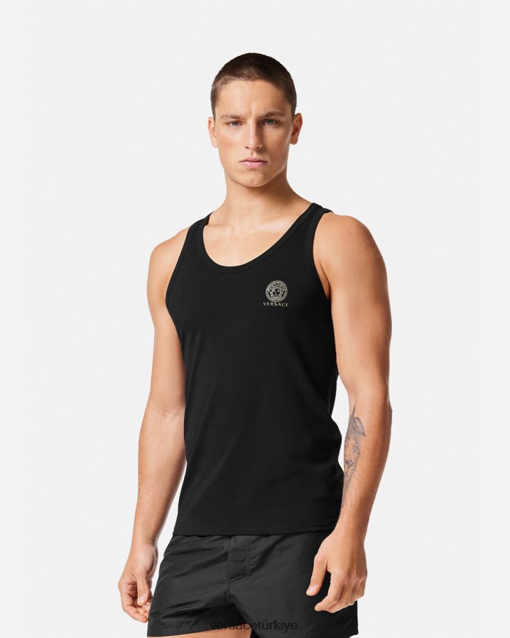Versace medusa kolsuz fanila erkekler siyah iç çamaşırı ve plaj kıyafeti B0HHR81734