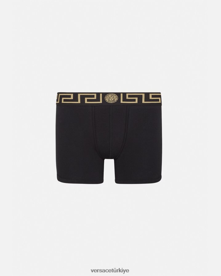 Versace yunan sınırı uzun sandıklar erkekler siyah iç çamaşırı ve plaj kıyafeti B0HHR81765