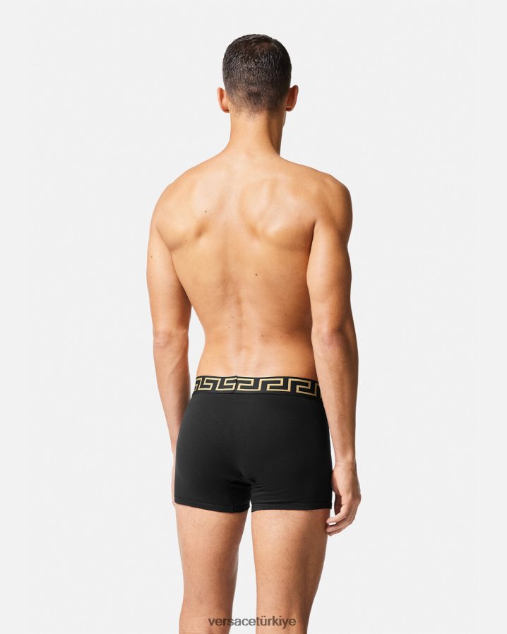 Versace yunan sınırı uzun sandıklar erkekler siyah iç çamaşırı ve plaj kıyafeti B0HHR81765