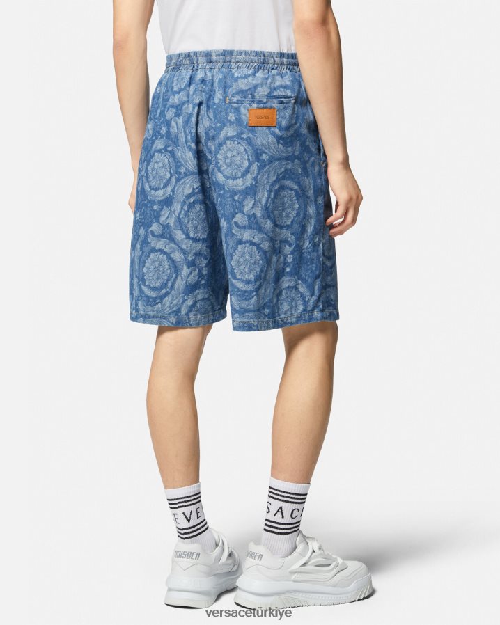 Versace barok silüeti denim şort erkekler taslak Giyim B0HHR81449