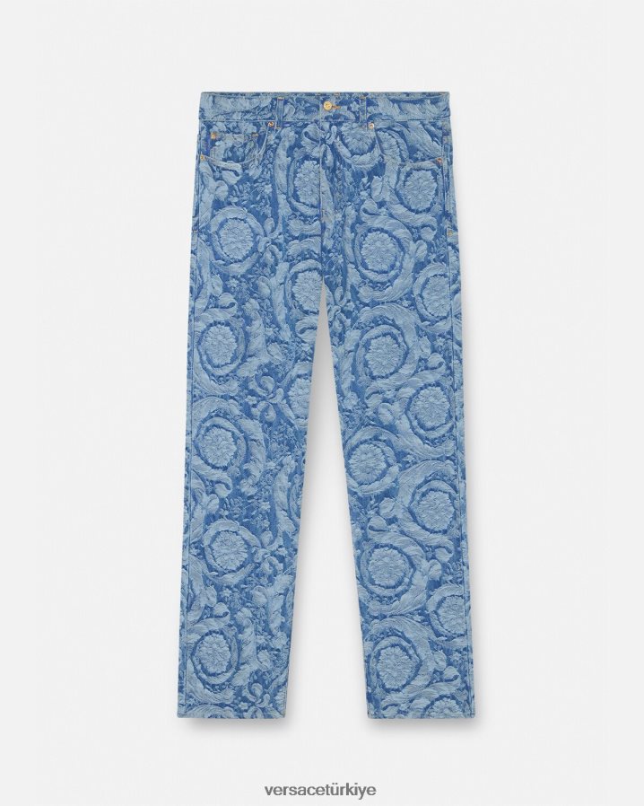 Versace barok siluet kot pantolon erkekler taslak Giyim B0HHR81448