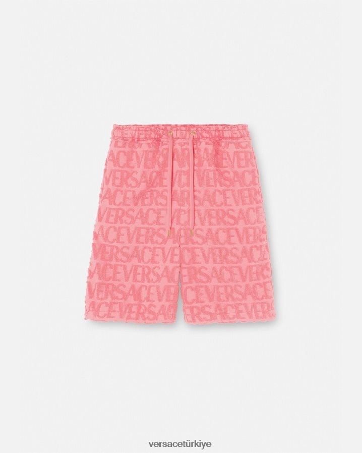 Versace boydan boya havlu şort erkekler pembe Giyim B0HHR81430