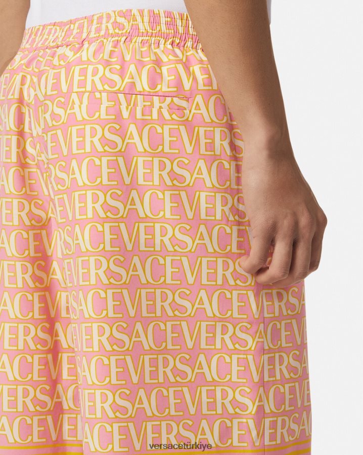 Versace boydan boya pamuk karışımlı şort erkekler Yazdır Giyim B0HHR81440