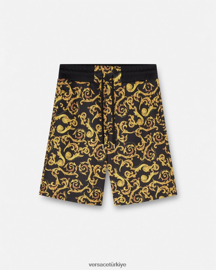 Versace eskiz couture eşofman şortları erkekler siyah altın Giyim B0HHR82382