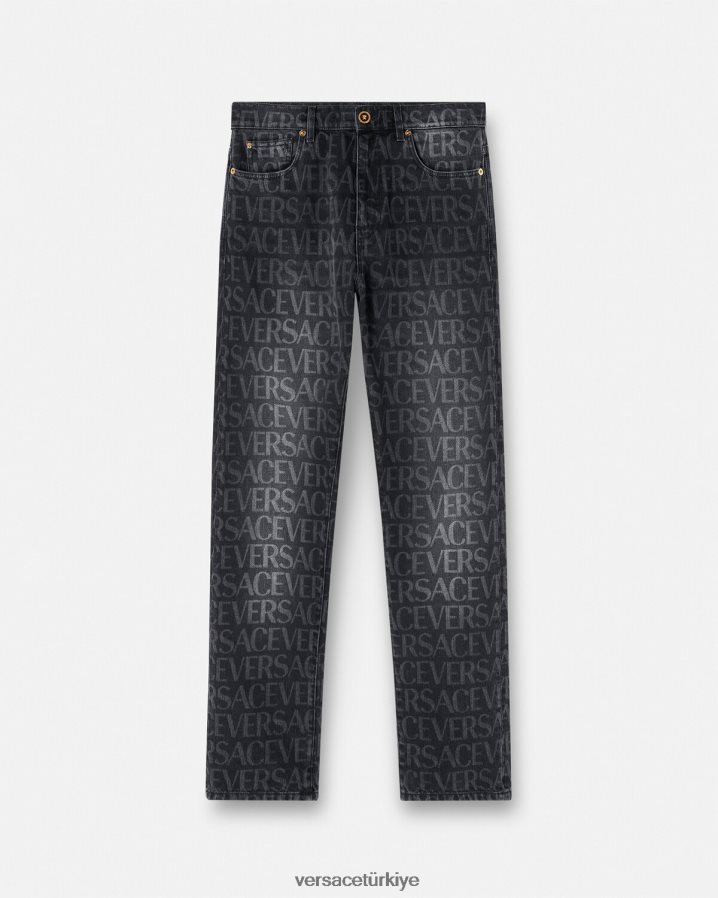 Versace genel kot pantolon erkekler siyah ve baskı Giyim B0HHR81446