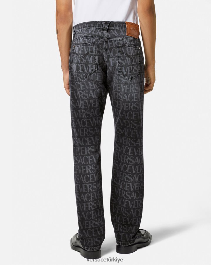 Versace genel kot pantolon erkekler siyah ve baskı Giyim B0HHR81446