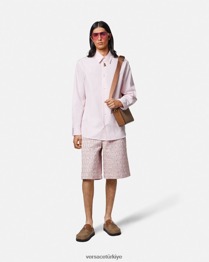 Versace genel şort erkekler pembe ve baskı Giyim B0HHR81434