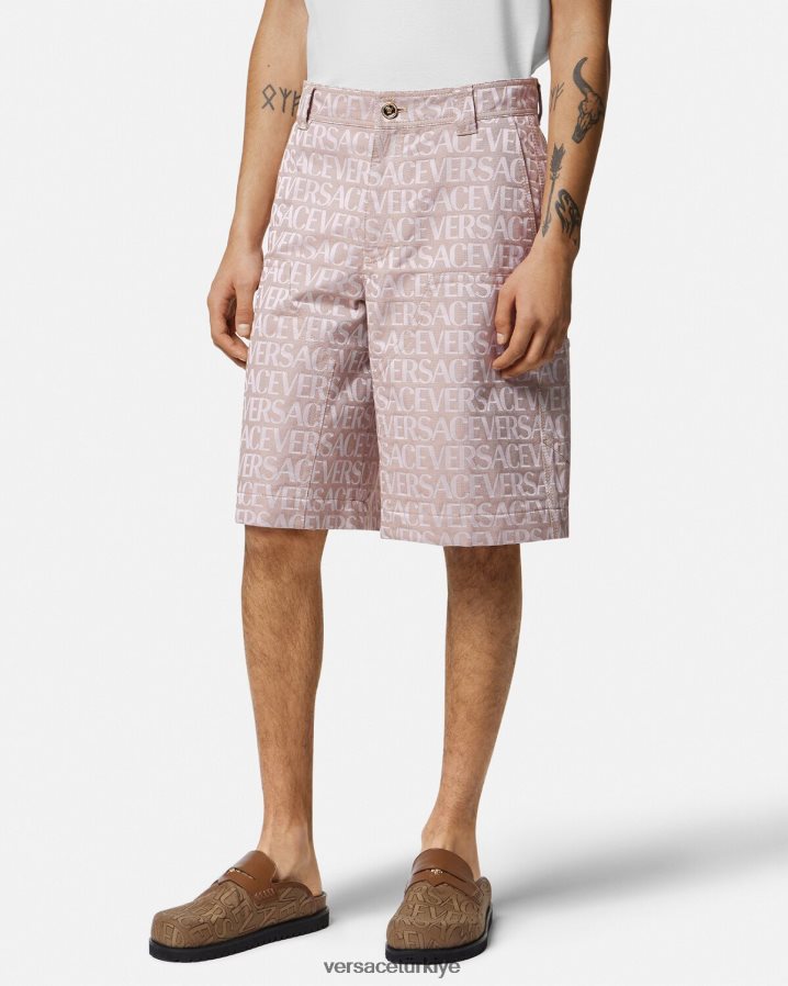 Versace genel şort erkekler pembe ve baskı Giyim B0HHR81434