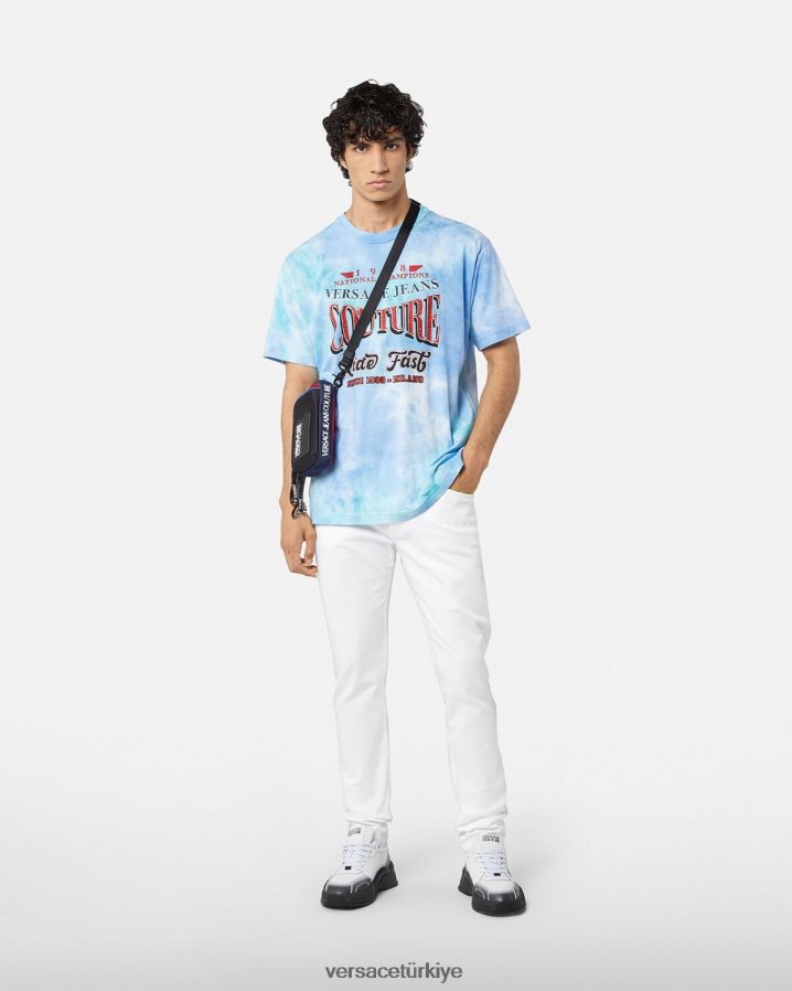 Versace logo kot erkekler beyaz Giyim B0HHR82440