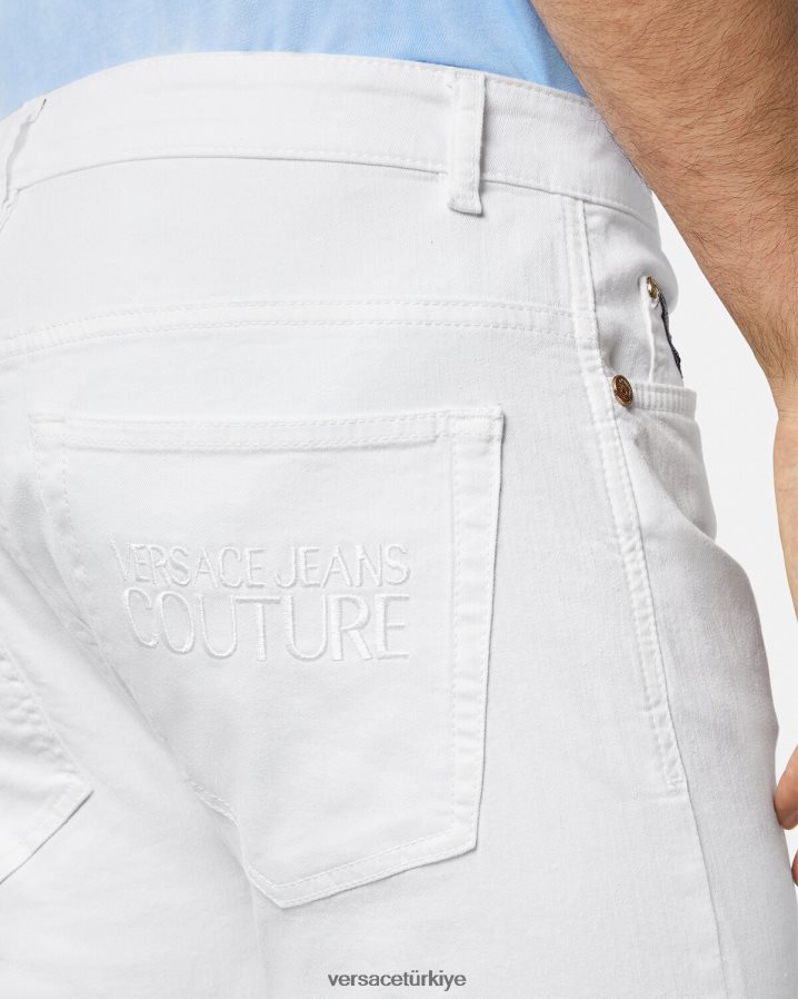 Versace logo kot erkekler beyaz Giyim B0HHR82440