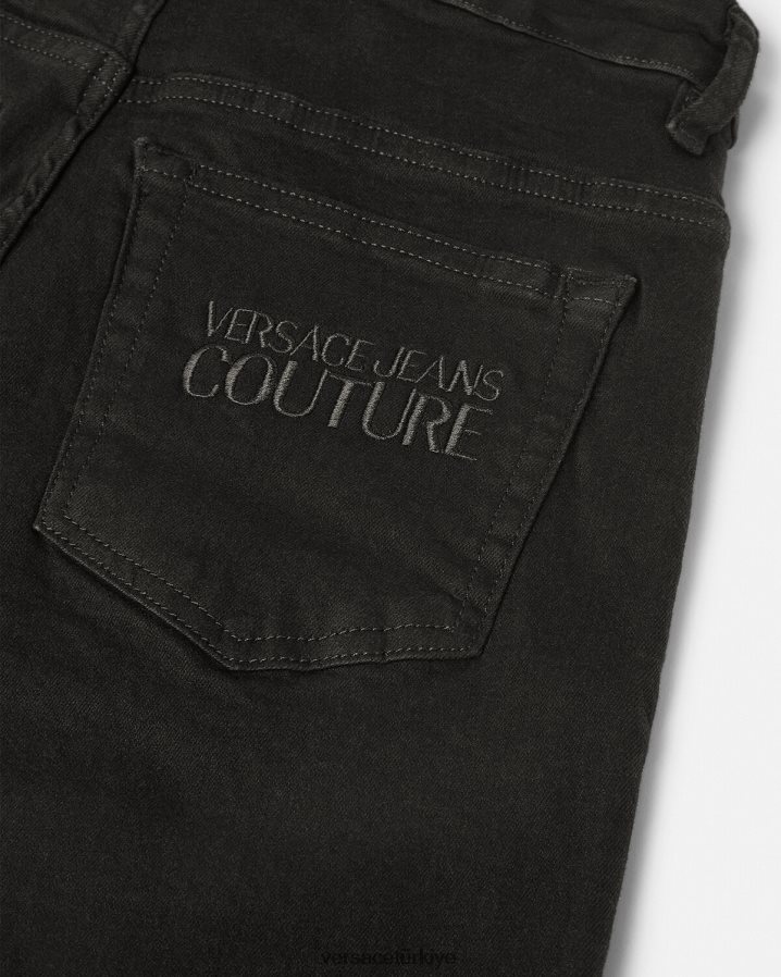 Versace logo kot erkekler siyah Giyim B0HHR82439