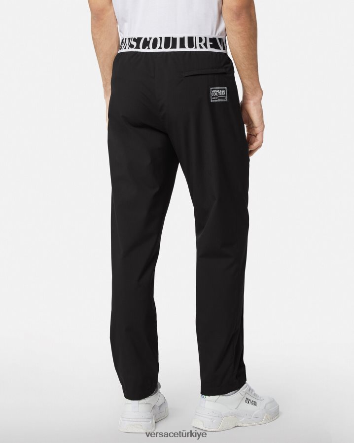 Versace logolu pantolon erkekler siyah Giyim B0HHR82438