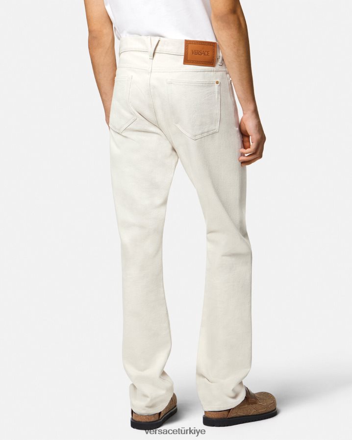 Versace medusa biggie kot pantolon erkekler beyaz Giyim B0HHR81444