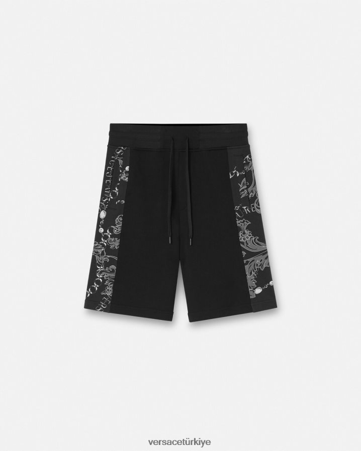 Versace zincir couture eşofman altı erkekler siyah Giyim B0HHR82441