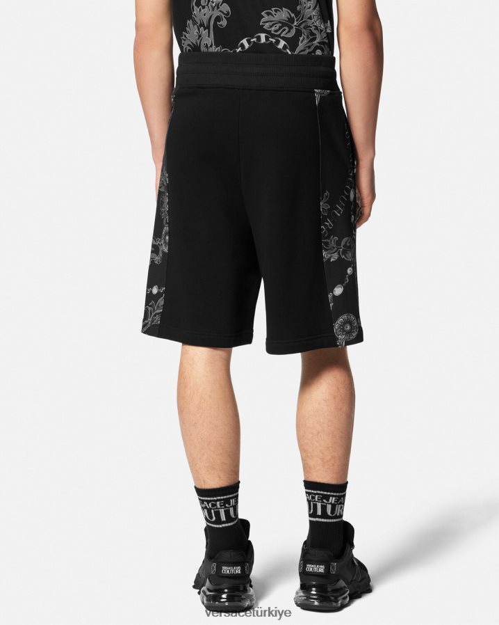 Versace zincir couture eşofman altı erkekler siyah Giyim B0HHR82441