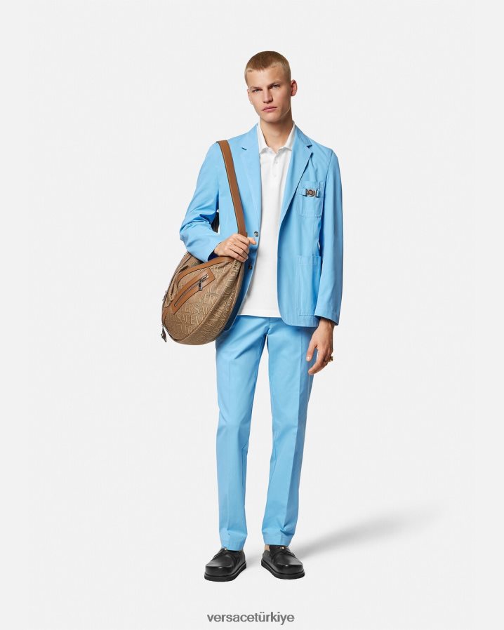 Versace deniz kabuğu barok logolu polo gömlek erkekler beyaz Giyim B0HHR81361