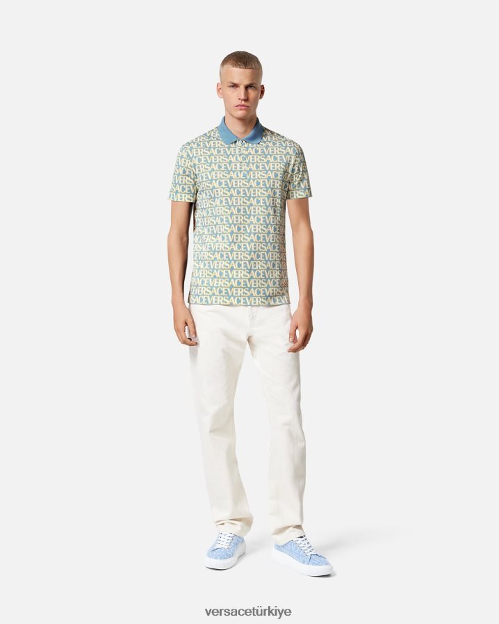 Versace genel olarak kısa kollu polo erkekler Yazdır Giyim B0HHR81355