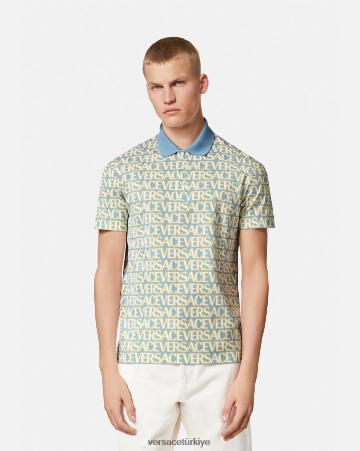 Versace genel olarak kısa kollu polo erkekler Yazdır Giyim B0HHR81355