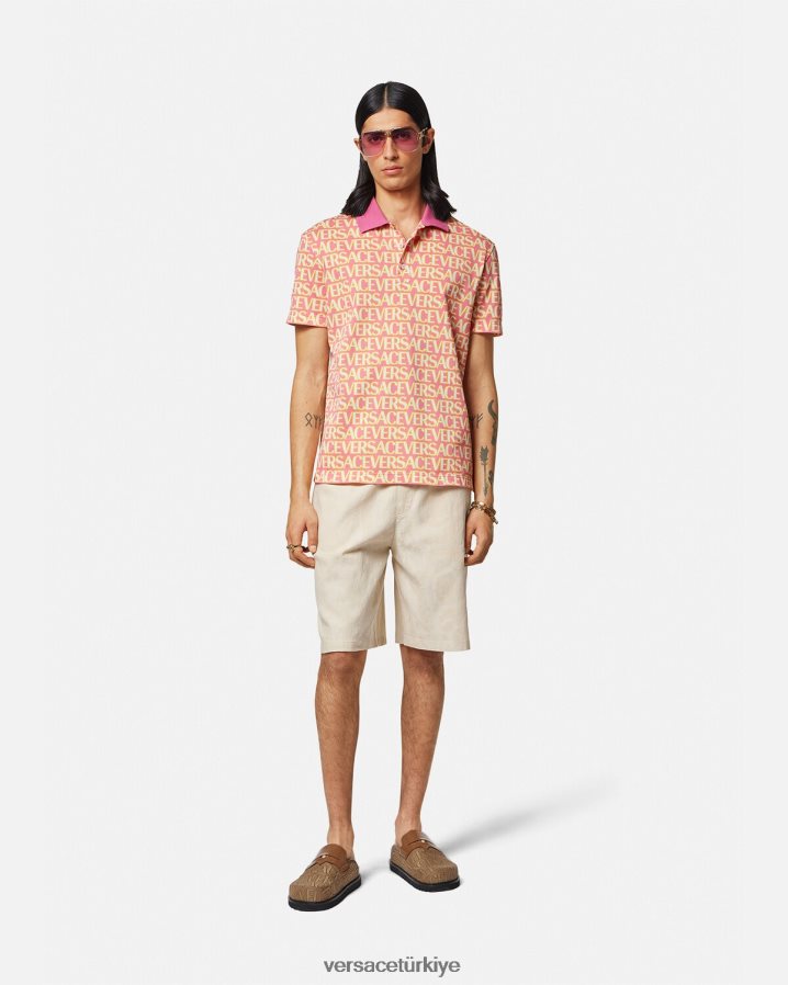 Versace genel olarak kısa kollu polo erkekler Yazdır Giyim B0HHR81356
