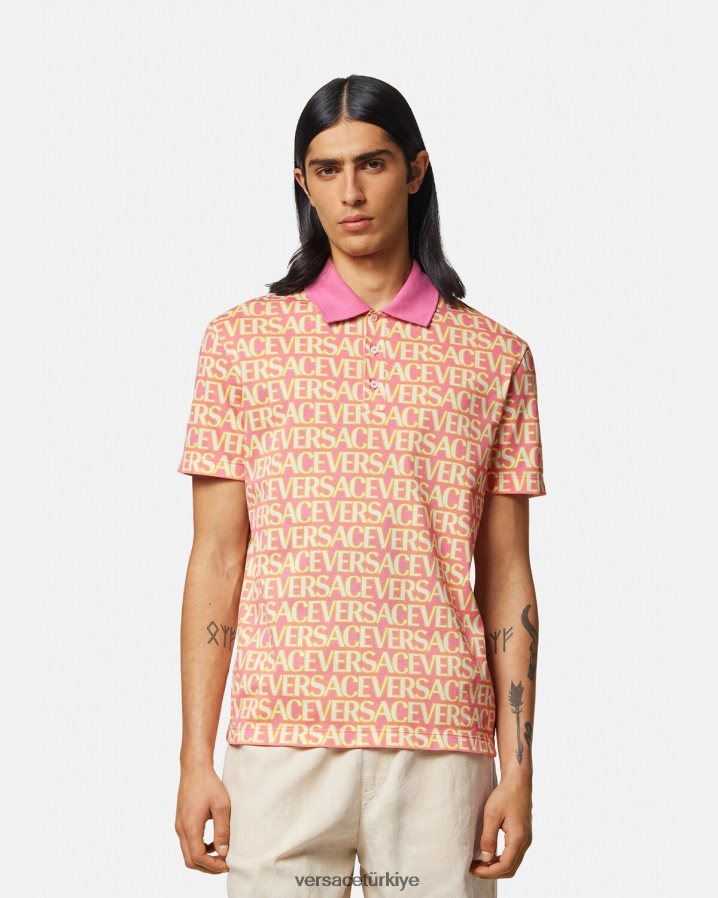 Versace genel olarak kısa kollu polo erkekler Yazdır Giyim B0HHR81356