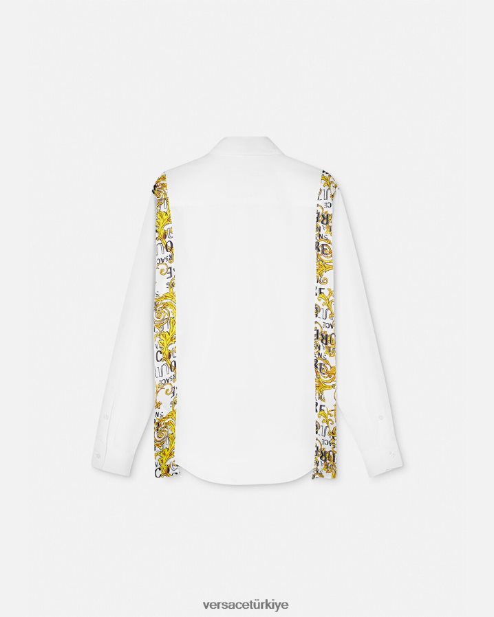 Versace logo couture gömlek erkekler beyaz Giyim B0HHR82399
