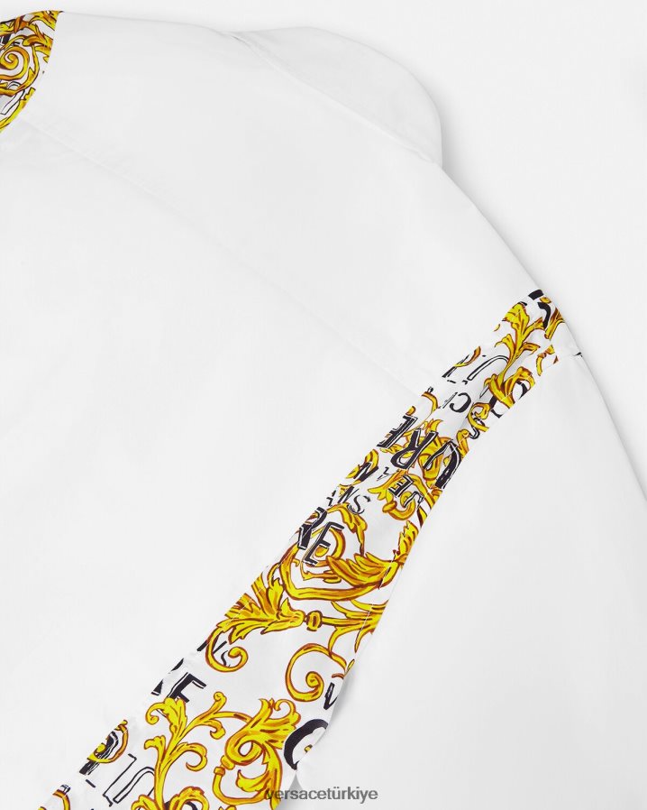 Versace logo couture gömlek erkekler beyaz Giyim B0HHR82399