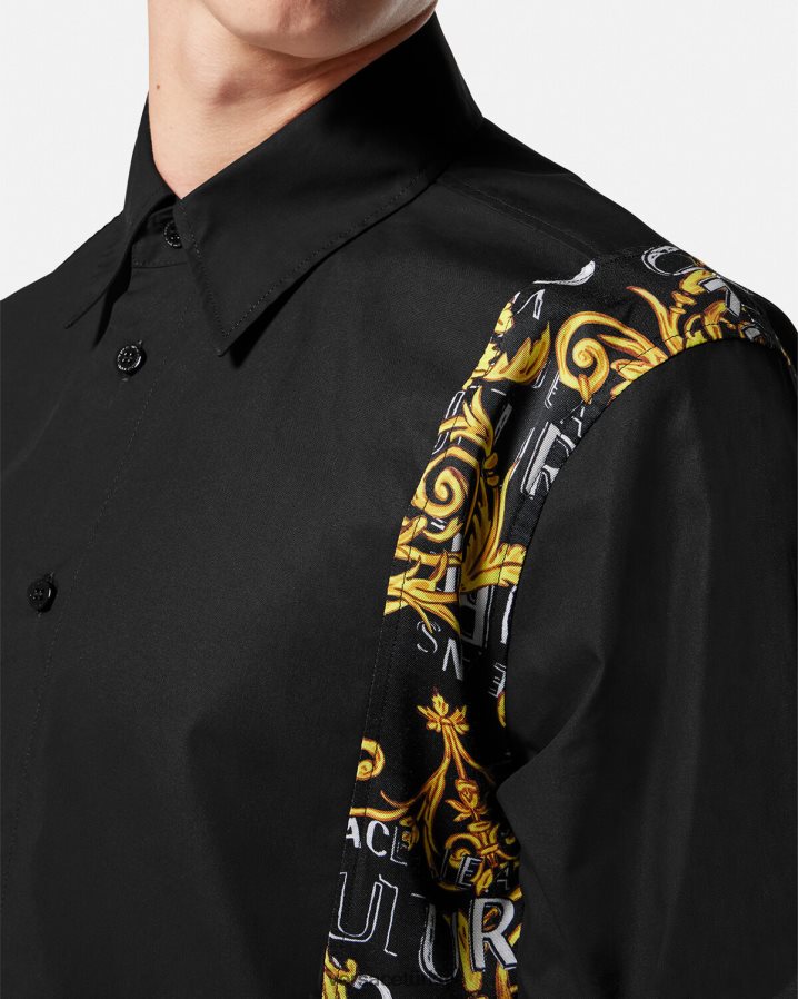 Versace logo couture gömlek erkekler siyah Giyim B0HHR82397