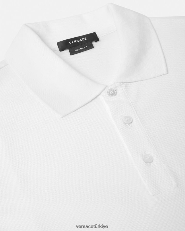 Versace medusa kısa kollu polo gömlek erkekler beyaz Giyim B0HHR81372
