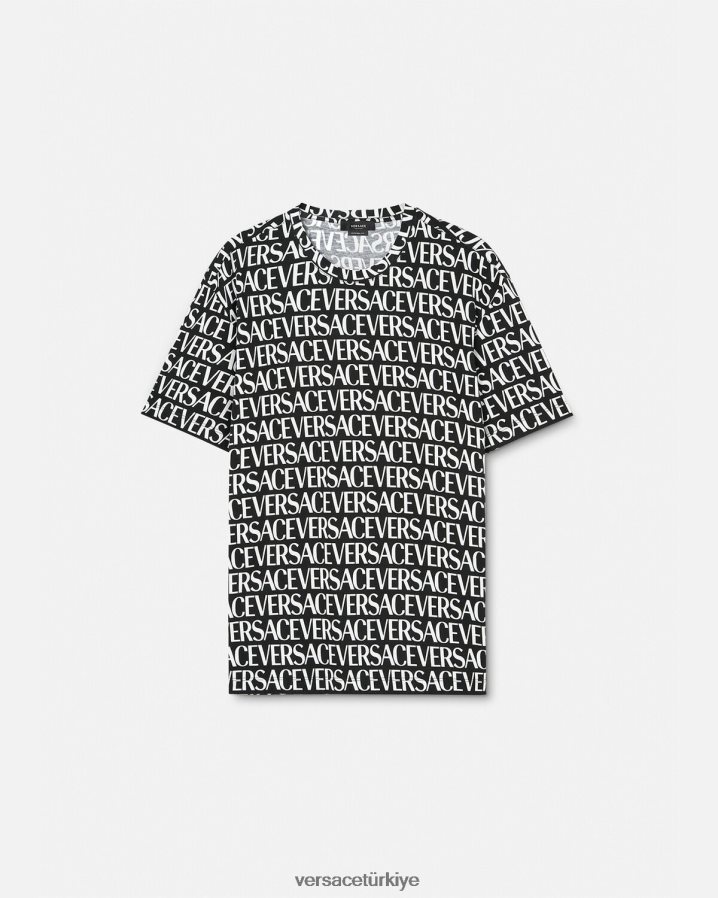 Versace genel tişört erkekler siyah ve baskı Giyim B0HHR81390