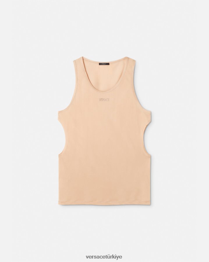 Versace kesme tank top erkekler bej Giyim B0HHR81380
