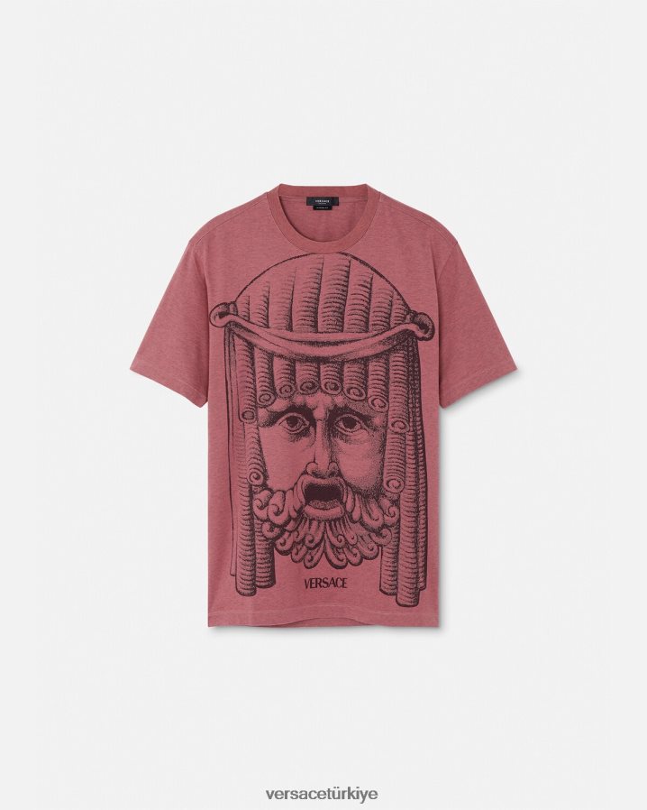 Versace la maschera tişört erkekler pembe Giyim B0HHR81384