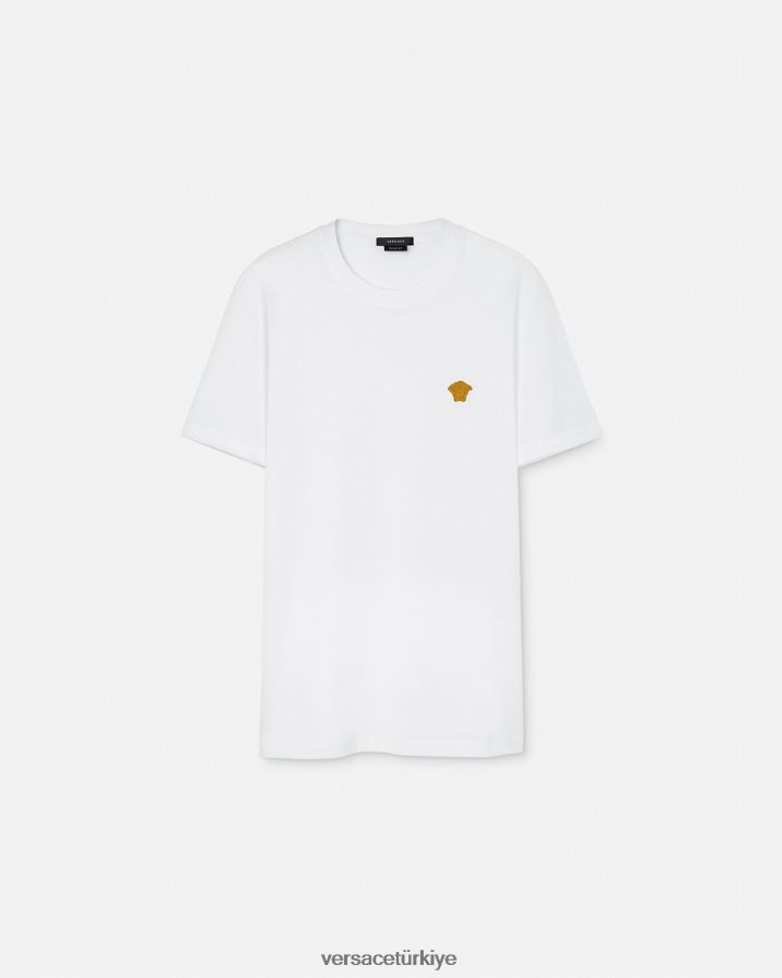 Versace medusa tişört erkekler beyaz Giyim B0HHR81371