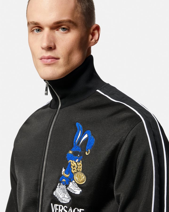 Versace bahar festivali tavşan kazak erkekler siyah Giyim B0HHR81418
