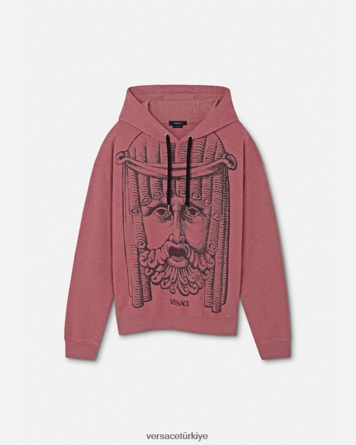 Versace la maschera kapüşonlu üst erkekler pembe Giyim B0HHR81416