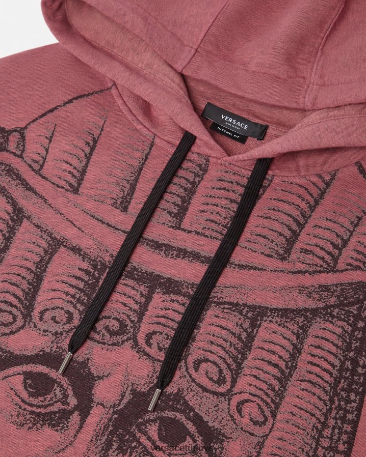 Versace la maschera kapüşonlu üst erkekler pembe Giyim B0HHR81416