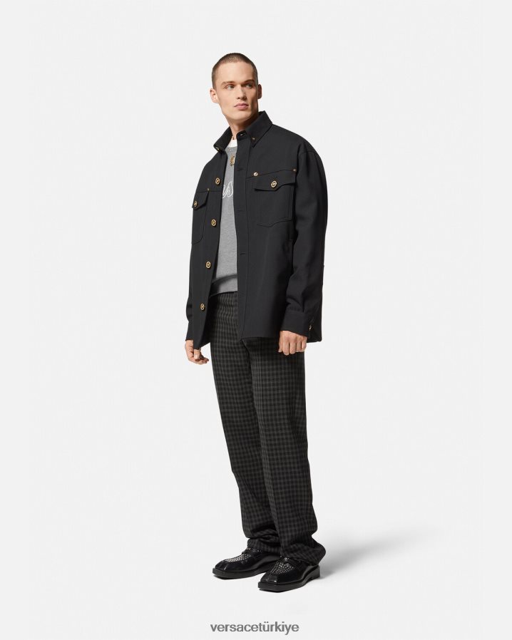 Versace üniversite logolu sweatshirt erkekler gri Giyim B0HHR81424
