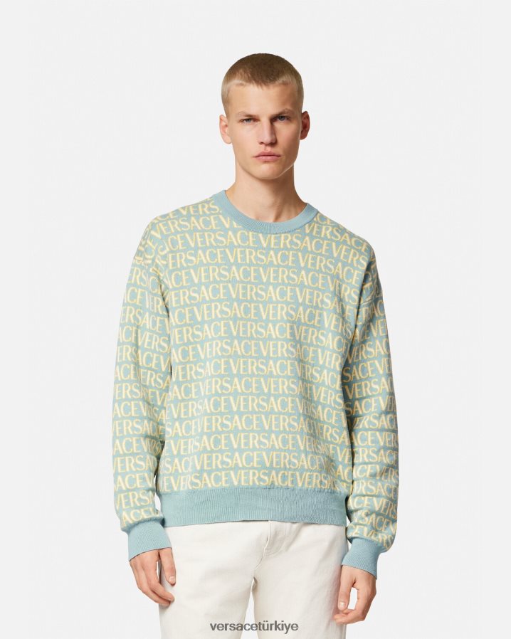 Versace boydan boya örgü kazak erkekler Yazdır Giyim B0HHR81325