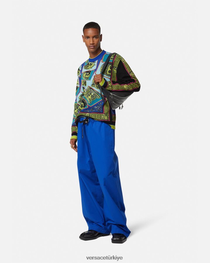 Versace le maschere jakarlı kazak erkekler Yazdır Giyim B0HHR81335