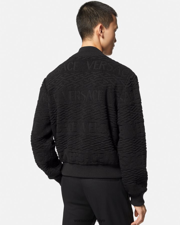 Versace ters çevrilebilir barocco 660 bomber ceket erkekler siyah Giyim B0HHR81351