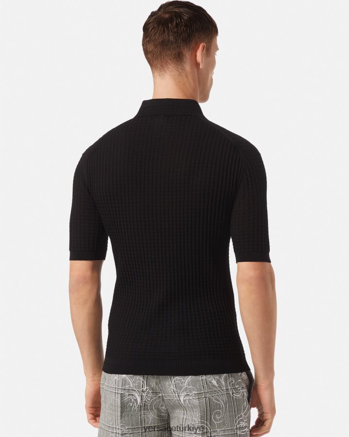 Versace yunan polo gömlek erkekler siyah Giyim B0HHR81337