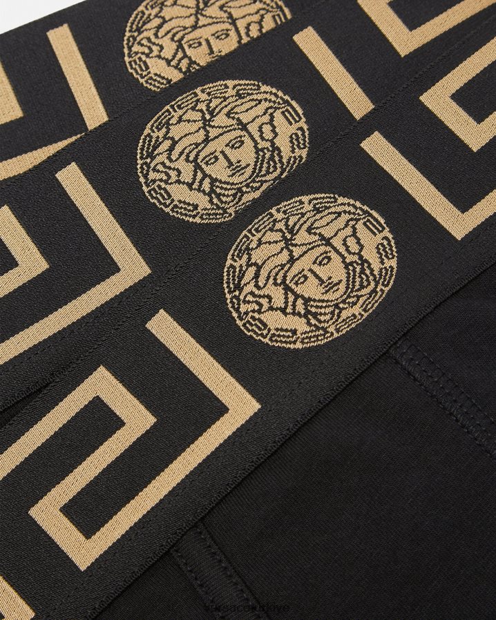 Versace Greca Bordür Külot 3'lü Paket erkekler siyah iç çamaşırı ve plaj kıyafeti B0HHR81778
