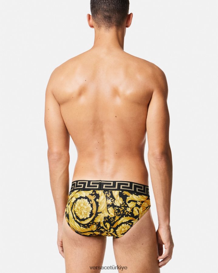 Versace barok külot erkekler siyah iç çamaşırı ve plaj kıyafeti B0HHR81769