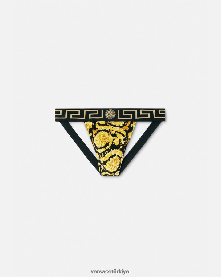 Versace barok suspansiyon erkekler siyah iç çamaşırı ve plaj kıyafeti B0HHR81768
