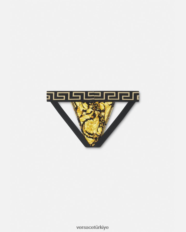 Versace barok suspansiyon erkekler siyah iç çamaşırı ve plaj kıyafeti B0HHR81768