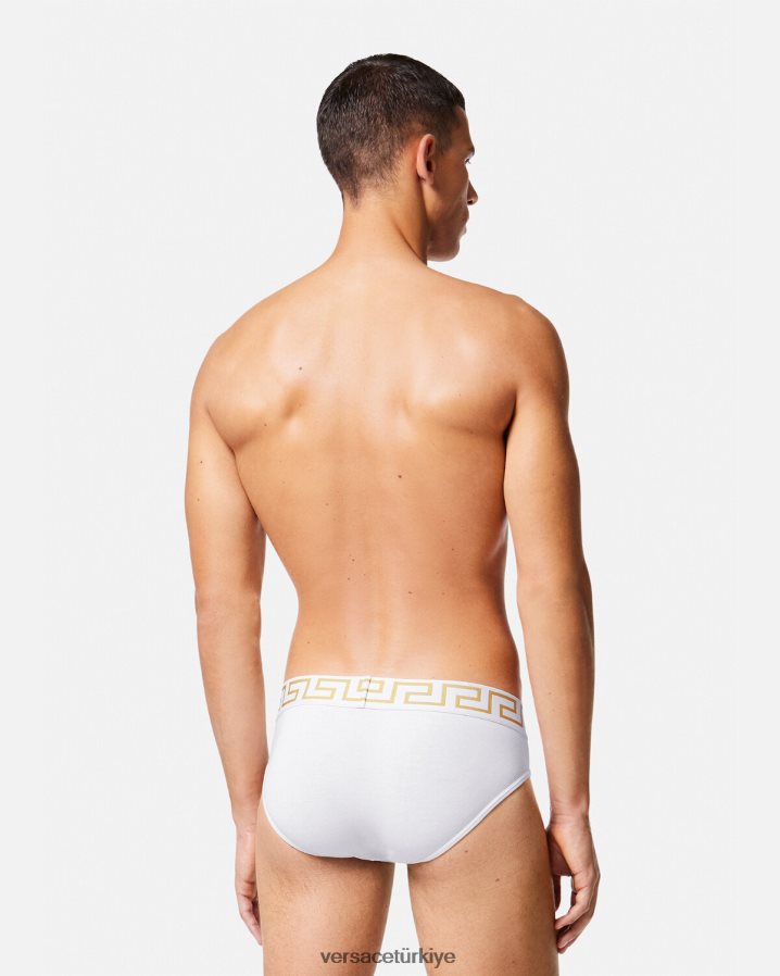 Versace greca sınır külotları erkekler Beyaz altın iç çamaşırı ve plaj kıyafeti B0HHR81789