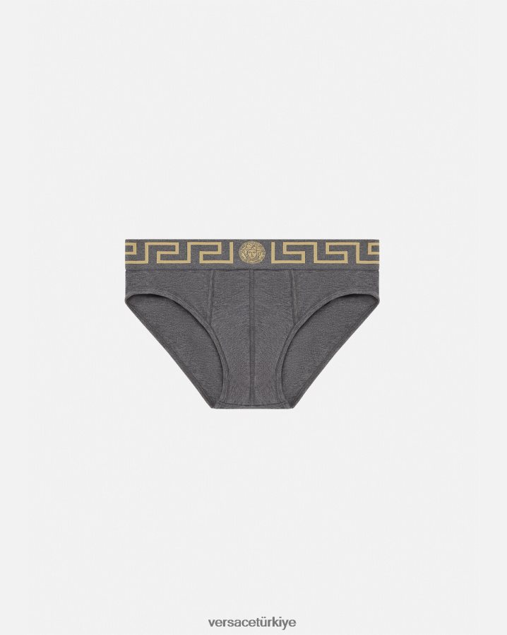 Versace greca sınır külotları erkekler gri iç çamaşırı ve plaj kıyafeti B0HHR81790