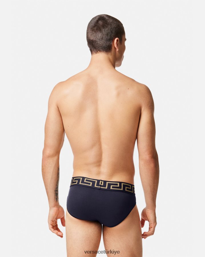 Versace greca sınır külotları erkekler mavi iç çamaşırı ve plaj kıyafeti B0HHR81786