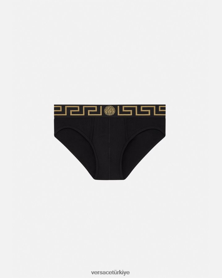 Versace greca sınır külotları erkekler siyah iç çamaşırı ve plaj kıyafeti B0HHR81785